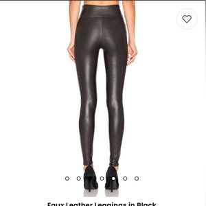 SPANX Faux Leather Leggings in Black Shiny Black Faux Leather Leggings M